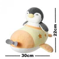 دمية محشوة على شكل بطريق يركب طائرة من سلسلة ترافي...