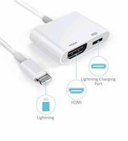 وصلة لايتنينج الى HDMI AV لون ابيض