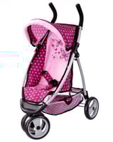 عربة رياضية للدمى - وردية اللون