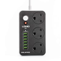 توصيلة كهرباء فيش+USB بطول 2 متر من LDNIO