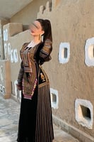 ثوب عسيري مخمل أسود تقليدي