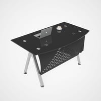 مكتب زجاج مودرن 120 سم اسود