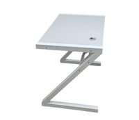 طاولة كمبيوتر زجاج Z بيضاء 100 سم