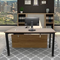 مكتب خشب 140 مودرن - بني