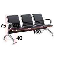 كنب مكتبي انتظار ثلاثي جلد