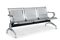 كرسي انتظار ثلاثي استيل بدون جلد