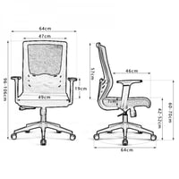 كرسي دوار مكتبي شبك ظهر قصير