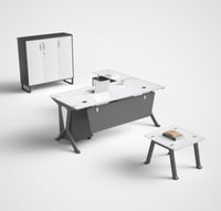 طقم مكتب زجاج 180سم مودرن 3 قطع