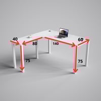 مكتب زجاج زاوية L