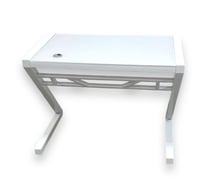 طاولة كمبيوتر زجاج Z بيضاء 100 سم