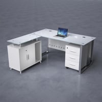 مكتب زجاج مودرن ١٤٠سم