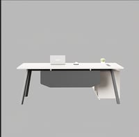 مكتب مودرن أبيض مع رصاصي