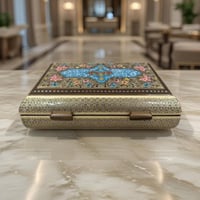 صندوق خشبي فاخر جدا مطعم بالعاج والنحاس