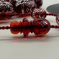 سبحة فاتوران احمر مطعم بفضه عيار 1000 خراطه ملكي