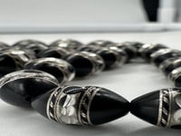 سبحة يسر حجازي مطعم بالفضه عدد الخرز 33