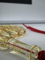 سبحة كهرمان بلطيقي حر مائي شفاف فرز سوبر 45 خرزه