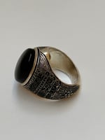 خاتم عقيق يماني صياغة العديل فضه 925