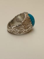 خاتم فيروز امريكي فضه عيار 925