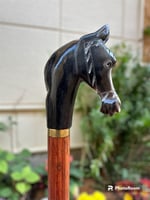 عصى رجالي من خشب الورد ورأس الخيل من قرن الجاموس