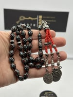 سبحة يسر البحر الاحمر مطعم بالفضه وتراب الفيروز وت...