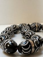 سبحة كوك مطعم بفضه وعاج حجم صغير عدد الخرز 33