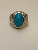 خاتم فيروز امريكي فضه عيار 925