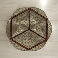 علبة خشبية صناعة يدوية مطعمه بالنحاس والعاج للتقدي...