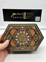 علبة خشبية فاخرة مطعم بالصدف