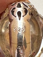 خاتم فضة عيار 925 مطعم باالالماس عدد 9 صياغة يدوي...