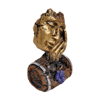 (تأمل) تحفة فنية لركن القهوة لون فضي حجم صغير