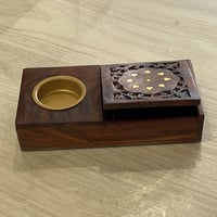 مبخرة خشبية هندية مع علبة العود