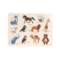 بزل خشبي يحتوي على 11 حيوان