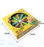 لعبة تورتة ثلاثية الابعاد مع شمع شكل مسامير