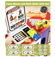 سوبر ماركت الأطفال المتنقل - تصميم أزرق وأحمر وأصف...