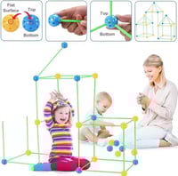 مجموعة بناء القلاع والبيوت للأطفال - 87 قطعة