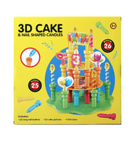 لعبة تورتة ثلاثية الابعاد مع شمع شكل مسامير