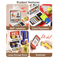 سوبر ماركت الأطفال المتنقل - تصميم أزرق وأحمر وأصف...