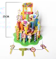 لعبة تورتة ثلاثية الابعاد مع شمع شكل مسامير