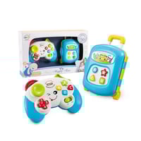 يد تحكم مع حقيبة سفر يصدر موسيقى