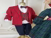 بدلة ولادي كاروهات احمر