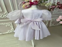 فستان شيفون بلون اللافندر+شنطة وطوق