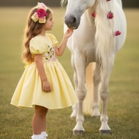 فستان اصفر مطرز