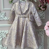 فستان ملكي+جاكيت وشنطة وطوق