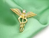 بروش الصولجان الذهبي| Medical brooch