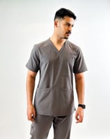 طقم سكراب كامل رجالي رمادي