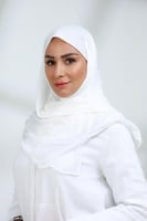 حجاب مع فتحة عند الأذن | اللون أبيض