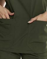 طقم سكراب كامل نسائي زيتي