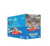 كارتون شيرمان اكل قطط رطب الماكريل في الجيلي للقطط...