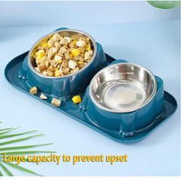 صحن قطط ستيل مزدوج وللكلاب بألوان مختلفة