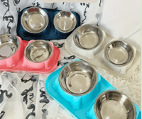 صحن ستيل مزدوج ملون - متعدد الالوان